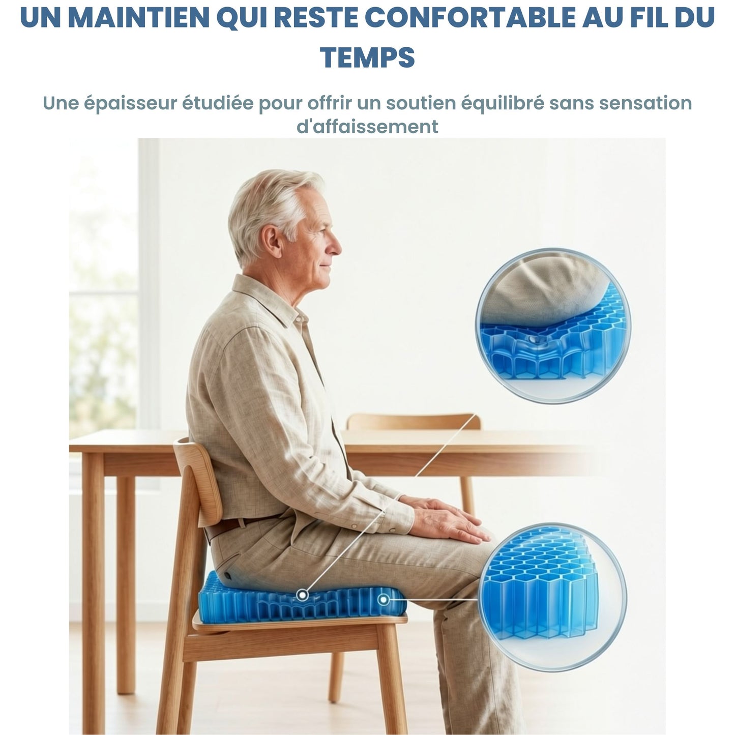 dosserein™ – Le coussin ergonomique pour les séniors qui veulent retrouver le plaisir de rester assis.
