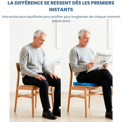 dosserein™ – Le coussin ergonomique pour les séniors qui veulent retrouver le plaisir de rester assis.